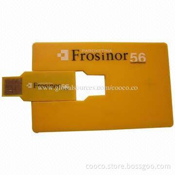Card-shaped USB Stick, 5-year Warranty, Hot Plug-and-play Function, 1 to 256GB Capacity